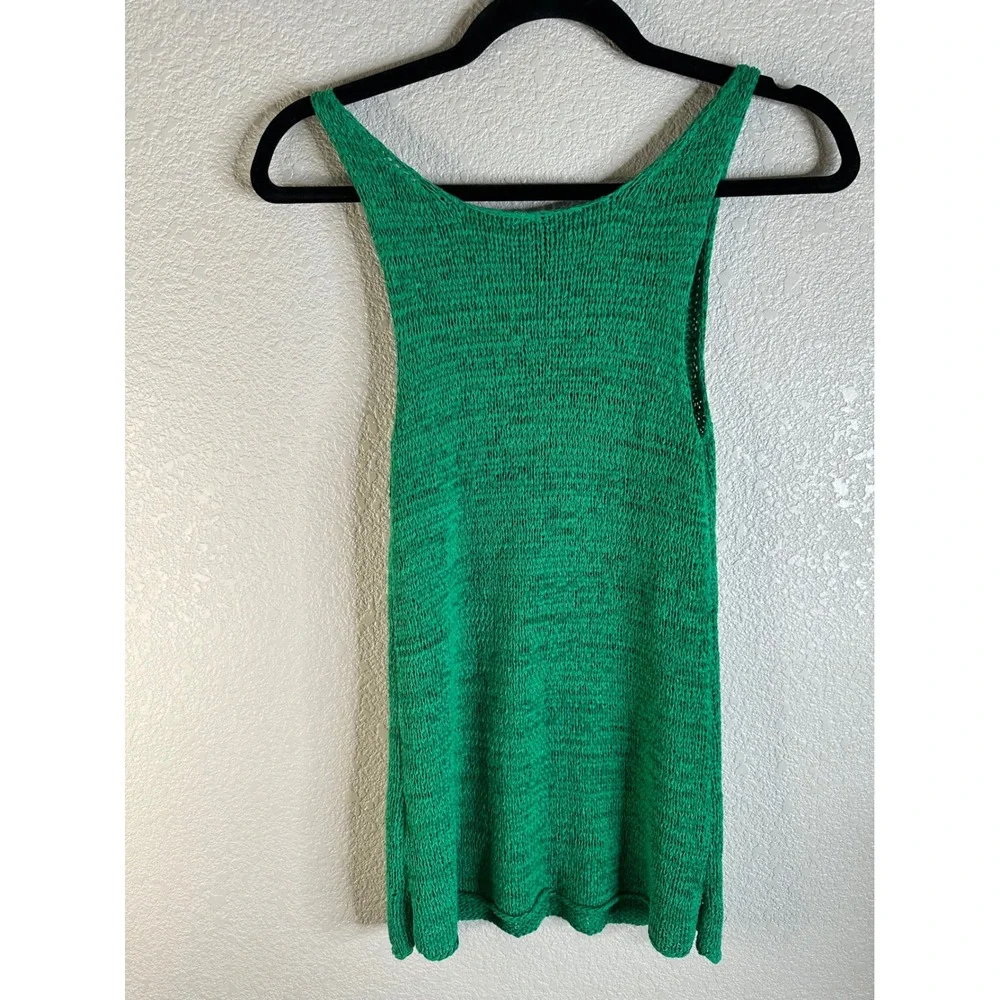 H&M Kelly Green Open‎ Stitch Sleeveless Knit Summer Vacation Tank Top Size 2